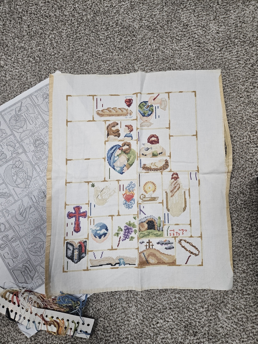 Inspirational ABCs Themed Cross Stitch Sampler in Cream - Picture 2 of 4